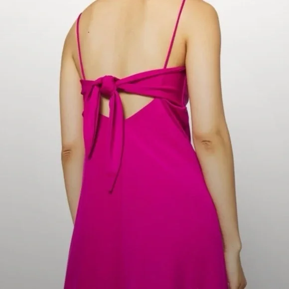 NWOT Banana Republic Hot Pink Cocktail Midi Dress Size XS - Picture 2 of 5